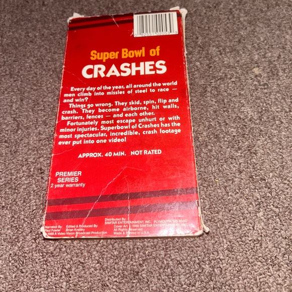 ~6/$10 MOVIES VHS/DVDS~ VHS Super Bowl Of Crashes Wheels Video Series 1988-1989 - Picture 2 of 5